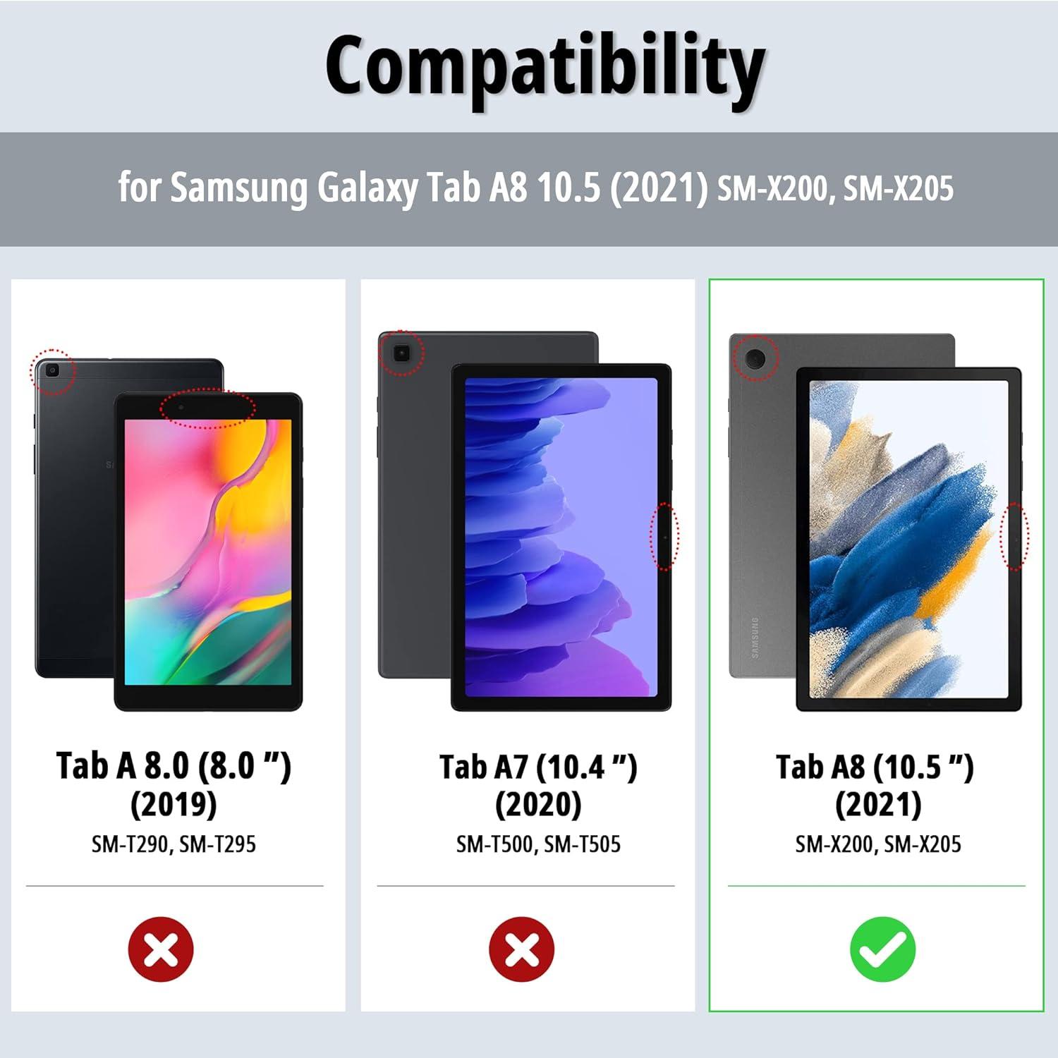 EasyAcc Samsung Galaxy Tab A8 Hülle, Ultra Dünn Matt Silber