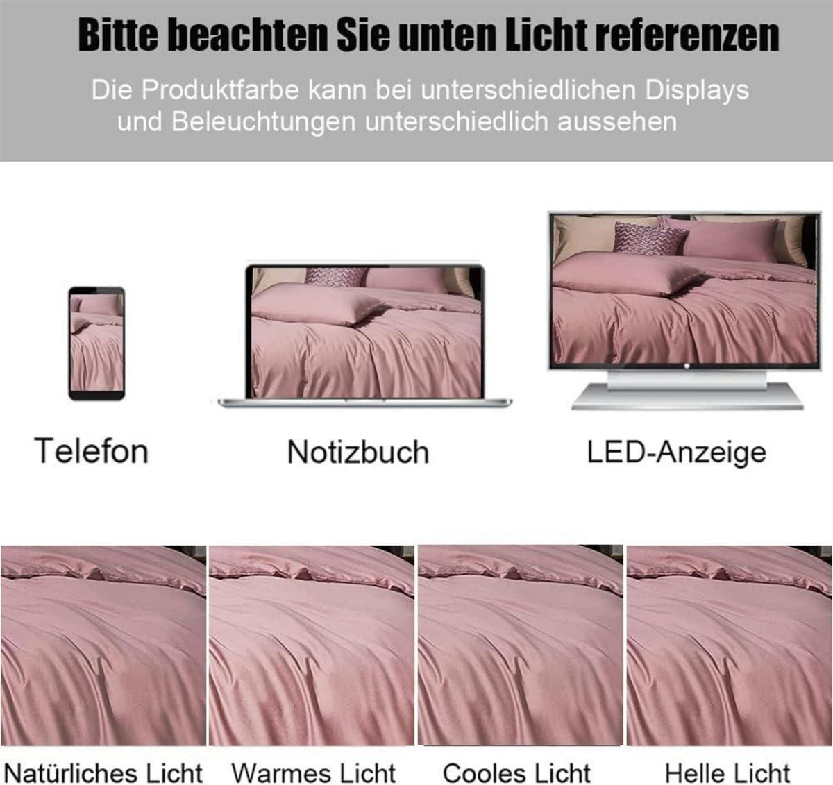 Bettwäsche 220x240 Rosa Mikrofaser bügelfrei knitterfrei Bettbezug