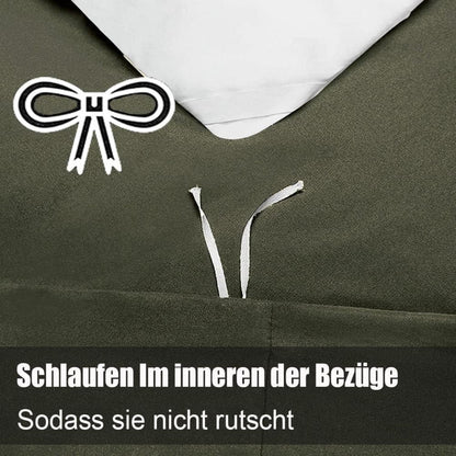 Soifox Bettwäsche Set 200x200 Olivergrün Bügelfrei Knitterfrei mit Reißverschluss 2er Set