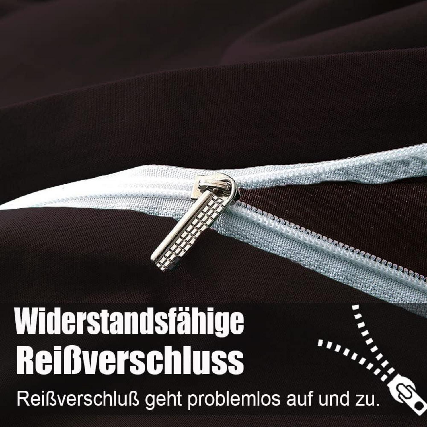 Bettwäsche Braun Weich Bügelfrei 200x220 Knitterfrei 2er Set