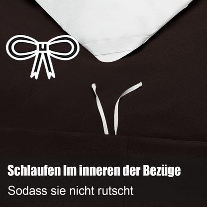 Soifox Bettwäsche Set 200x220 Braun weich und bügelfrei 2er Kissenbezug