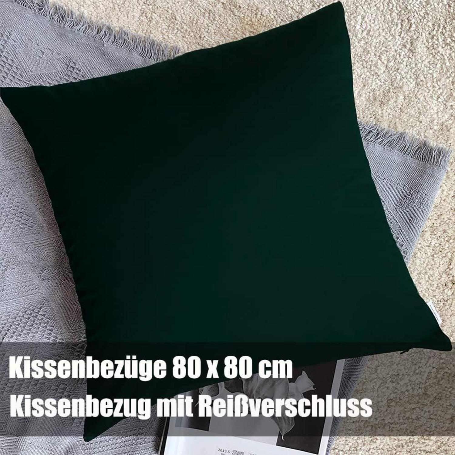 Bettwäsche Set 140x200 Dunkelgrün Mikrofaser bügelfrei knitterfrei 1x