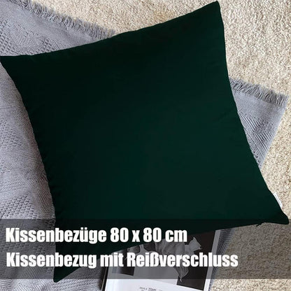 Bettwäsche Set 140x200 Dunkelgrün Mikrofaser bügelfrei knitterfrei 1x