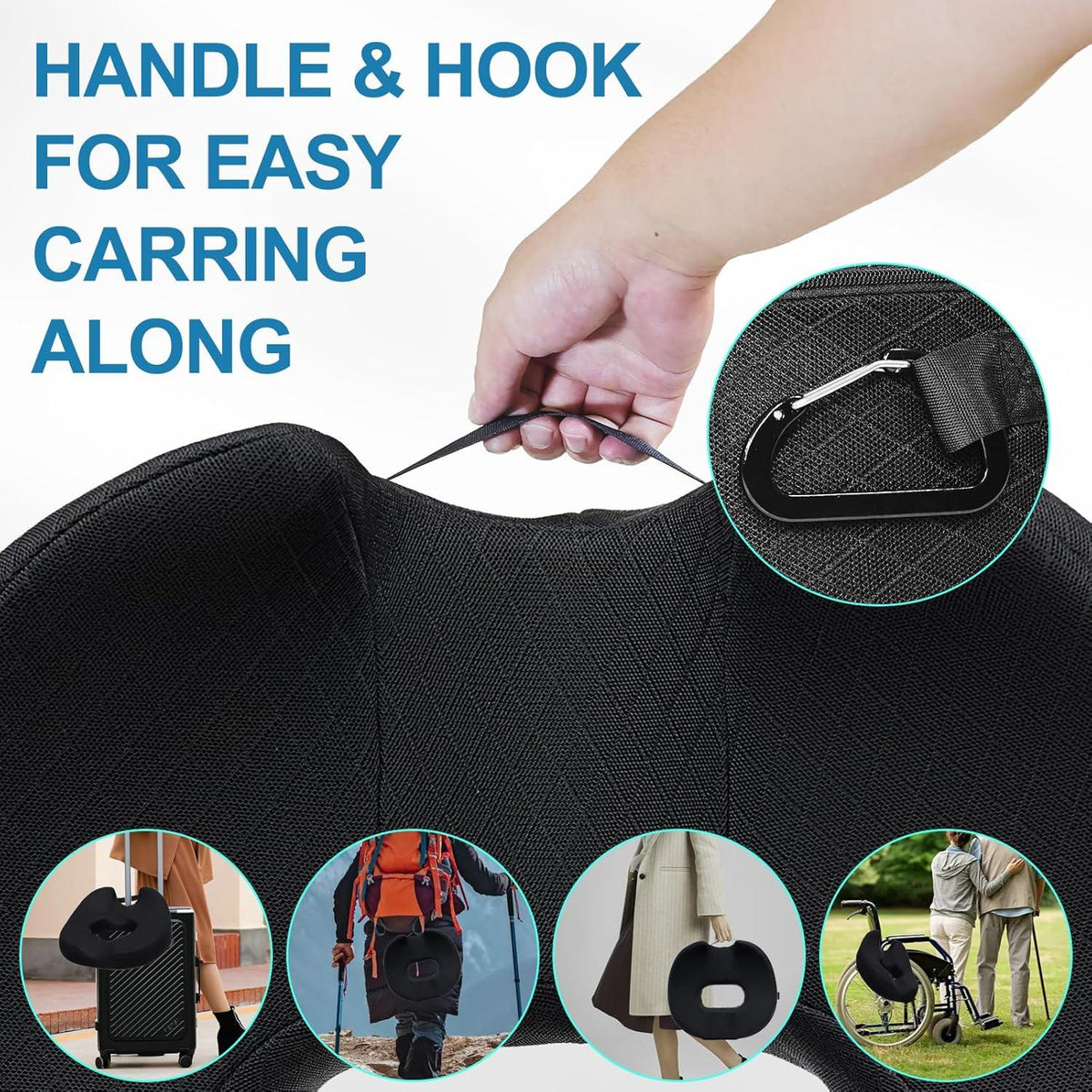 Orthopädisches Donut Sitzkissen Schwarz 39.5*44.5*14cm - Standard