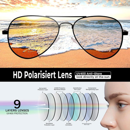 Polarisierte Pilotenbrille mit UV400 Schutz – Herren & Damen