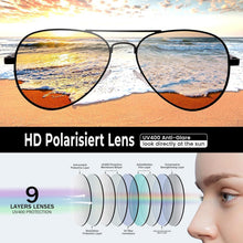 Pilotenbrille polarisiert, UV400 Schutz, Gold / Rosa Verspiegelt