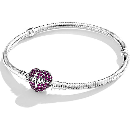 925 Sterling Silber Schlangen Gliederarmband mit Kugelverschluss, Damen Charm Armband