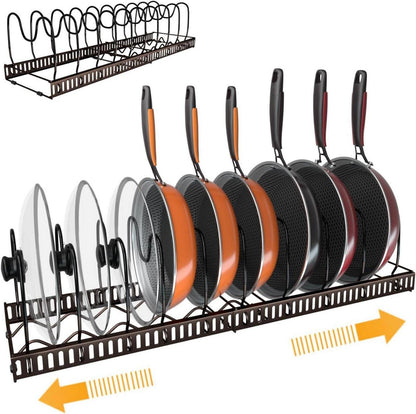 Topfdeckelhalter mit 10 verstellbaren Fächern und U-Slot-Design