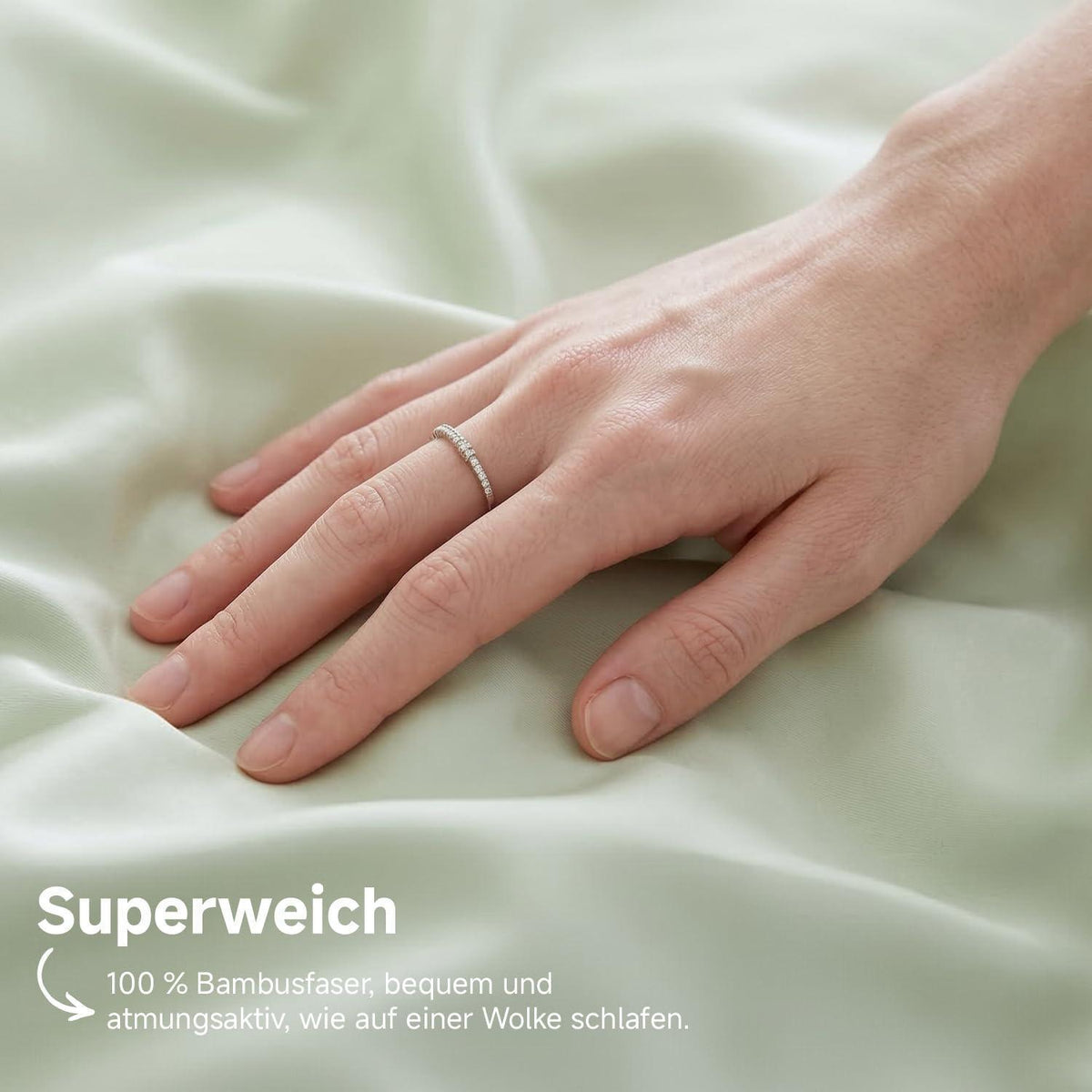 Bambus Bettwäsche Set 220x240 cm, Mintgrün – Seidig Weich & Kühl