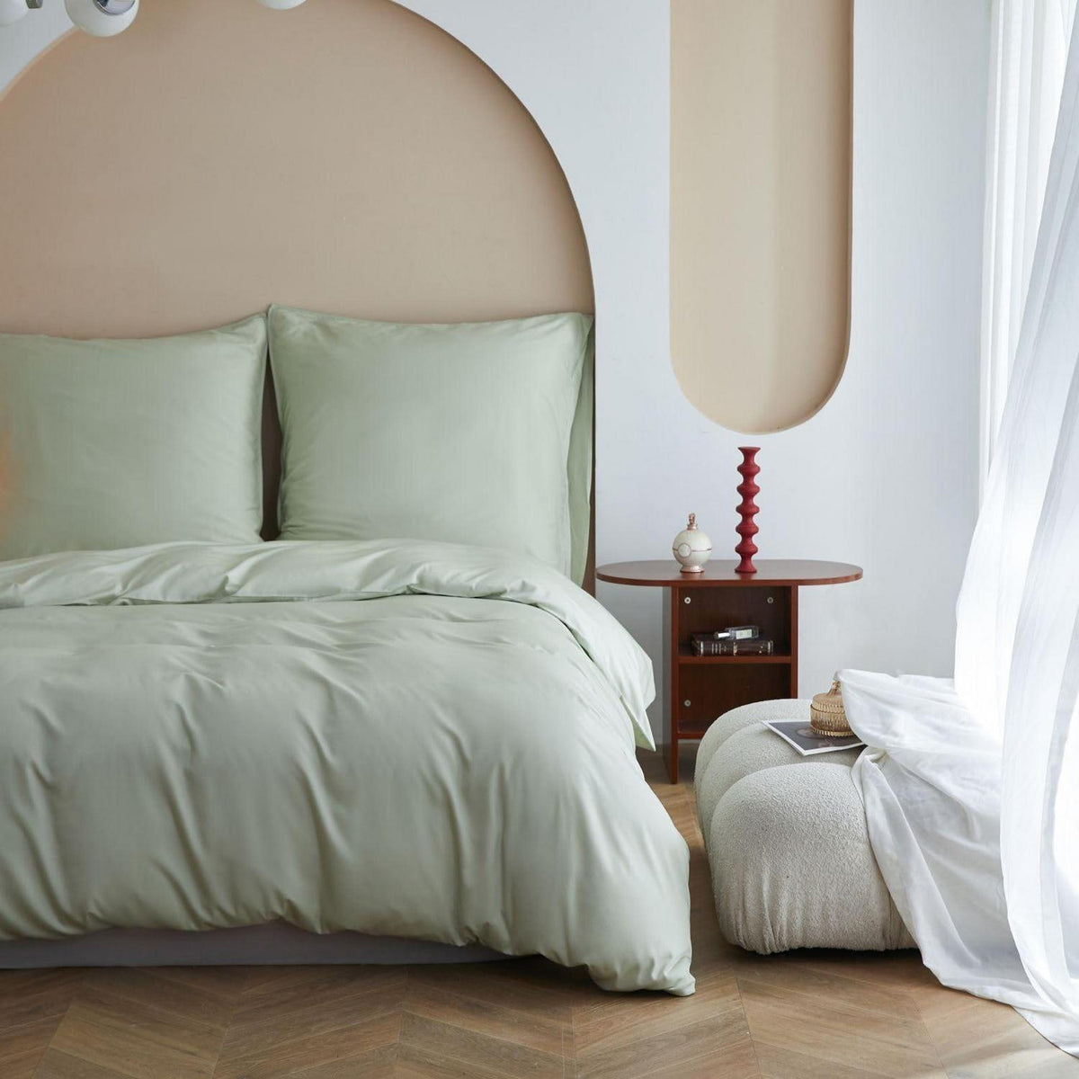 Bambus Bettwäsche Set 220x240 cm, Mintgrün – Seidig Weich & Kühl