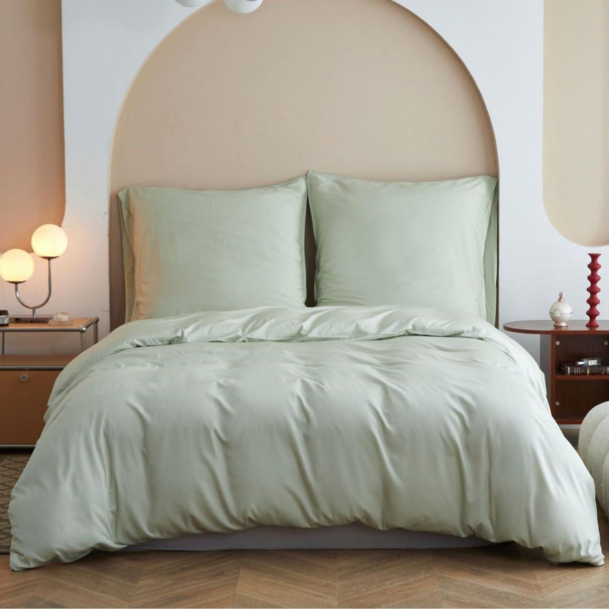 Bambus Bettwäsche Set 200x200 cm, Mintgrün – Seidig Weich & Kühl