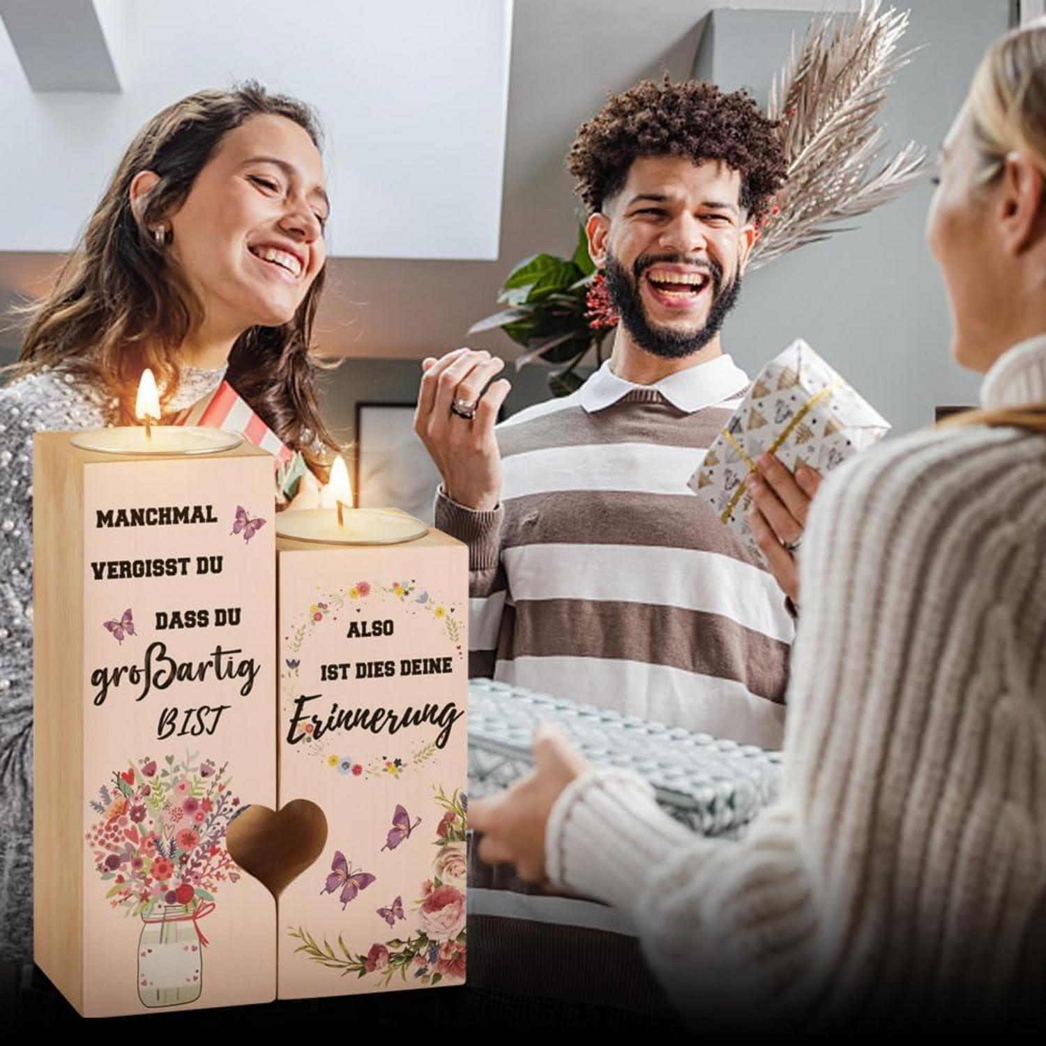 Herzförmiger Kerzenständer für Frauen - Geschenkidee Geburtstag