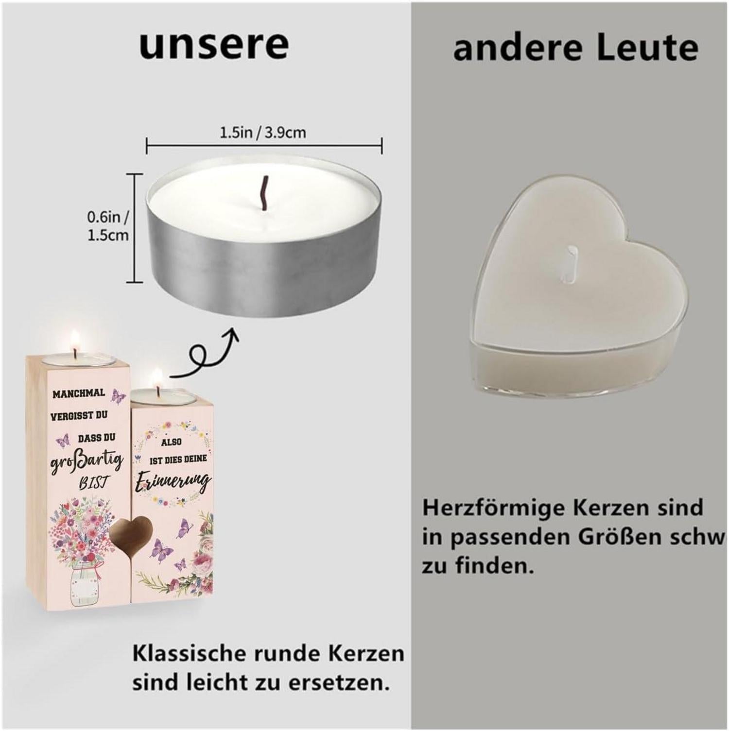 Herzförmiger Kerzenhalter Geburtstagsgeschenk Teelichthalter