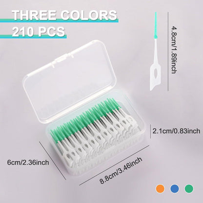 210 Interdentalbürsten Silikon Schmaler Zahnzwischenräume