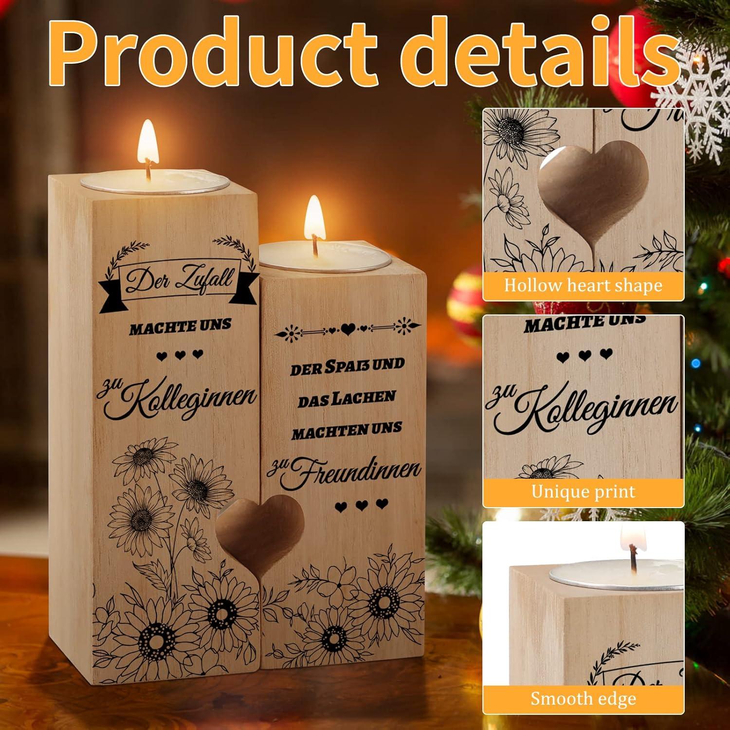 Abschiedsgeschenk Kollegin Kerzenständer Herzform mit Teelichthalter