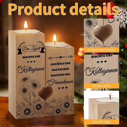 Abschiedsgeschenk Kollegin Kerzenständer Herzform mit Teelichthalter