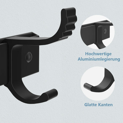 Kleiderhaken Wandmontage Selbstklebende 5 Doppel-Wandhaken 30cm Schwarz 2er Pack