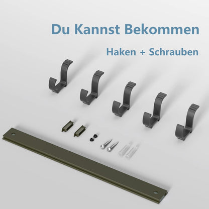 Wandhaken 30cm Schwarz 2er Pack selbstklebend modern robust