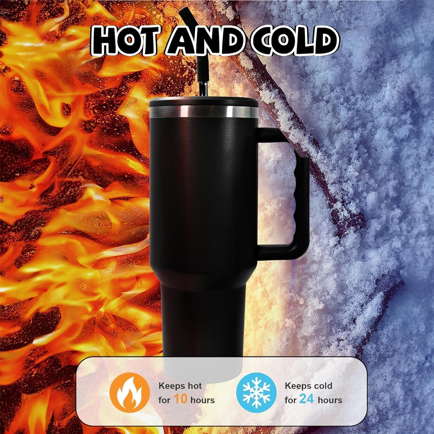 Thermobecher 40oz 1200ml Edelstahl Tragbar Getränke heiß kalt