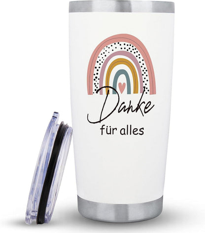 Regenbogenmuster Dankeschön 20oz Travel Mug Edelstahl Becher
