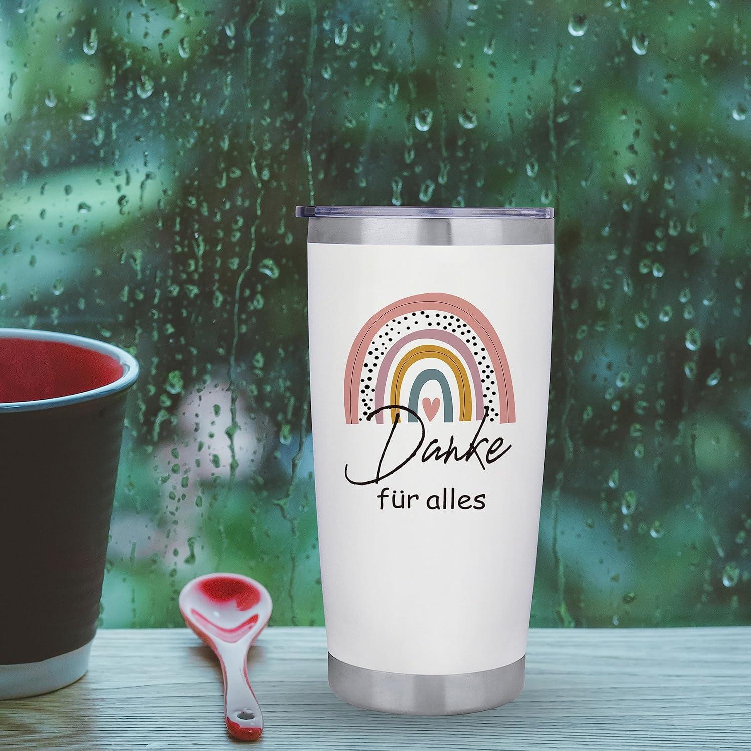 Regenbogenmuster Dankeschön 20oz Edelstahl Travel Mug Geschenk