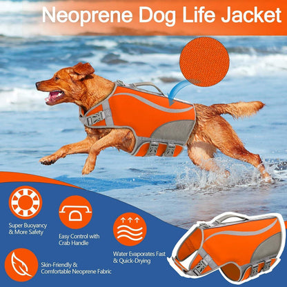 Schwimmweste für Hunde Neopren-Rettungsweste mit Klettverschluss XL Orange