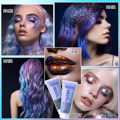 Glitter Gel 50ml Holographic Chunky for Face Hair Nails
