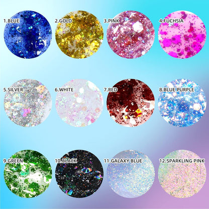 Body Glitter Gel 50ml Sequins Shimmer Eyeshadow Festival Makeup Blue