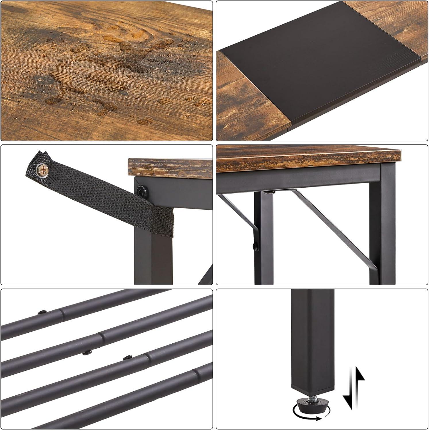 YMYNY Konsolentisch Spleißdesign 107x30x78cm Rustikal Braun Schwarz