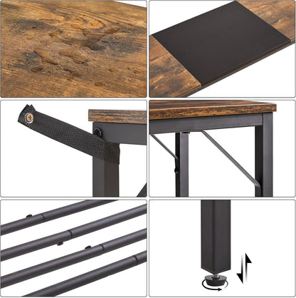 YMYNY Konsolentisch Spleißdesign 107x30x78cm Rustikal Braun Schwarz