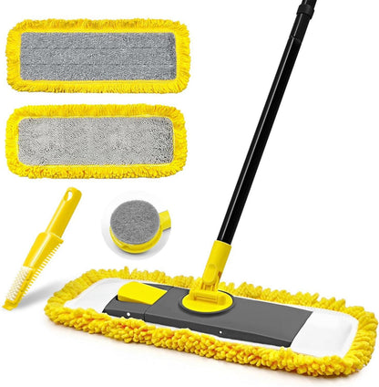 Bodenwischer Wischmopp Mikrofaser Chenille Pads 127 cm Teleskopstiel