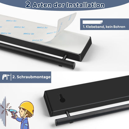 Magnetischer Messerhalter Bambus 40 cm stark 2 Haken
