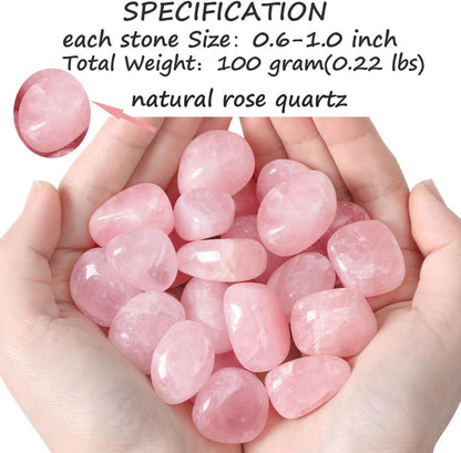 Rosenquarz Kristalle Groß Trommelsteine Naturstein 100g