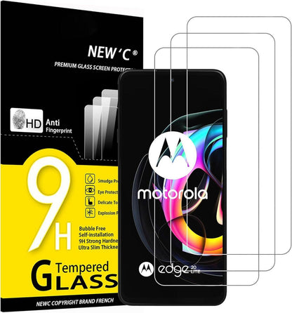 Panzer Schutzglas für Motorola Edge 20 Lite, 3er Pack, 9H Härte, HD