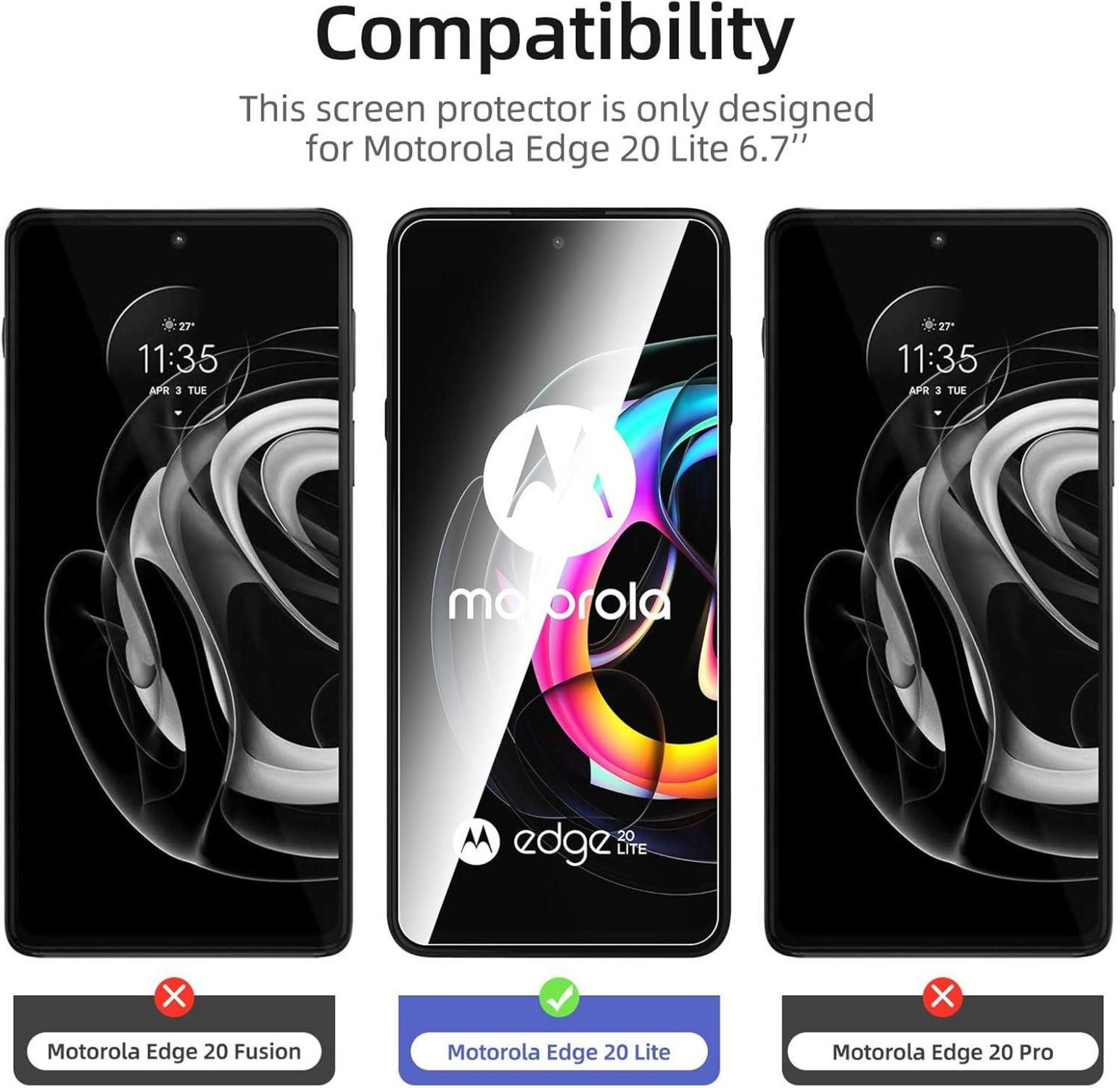 Panzer Schutz Glas Motorola Edge 20 Lite 3er Set 9H