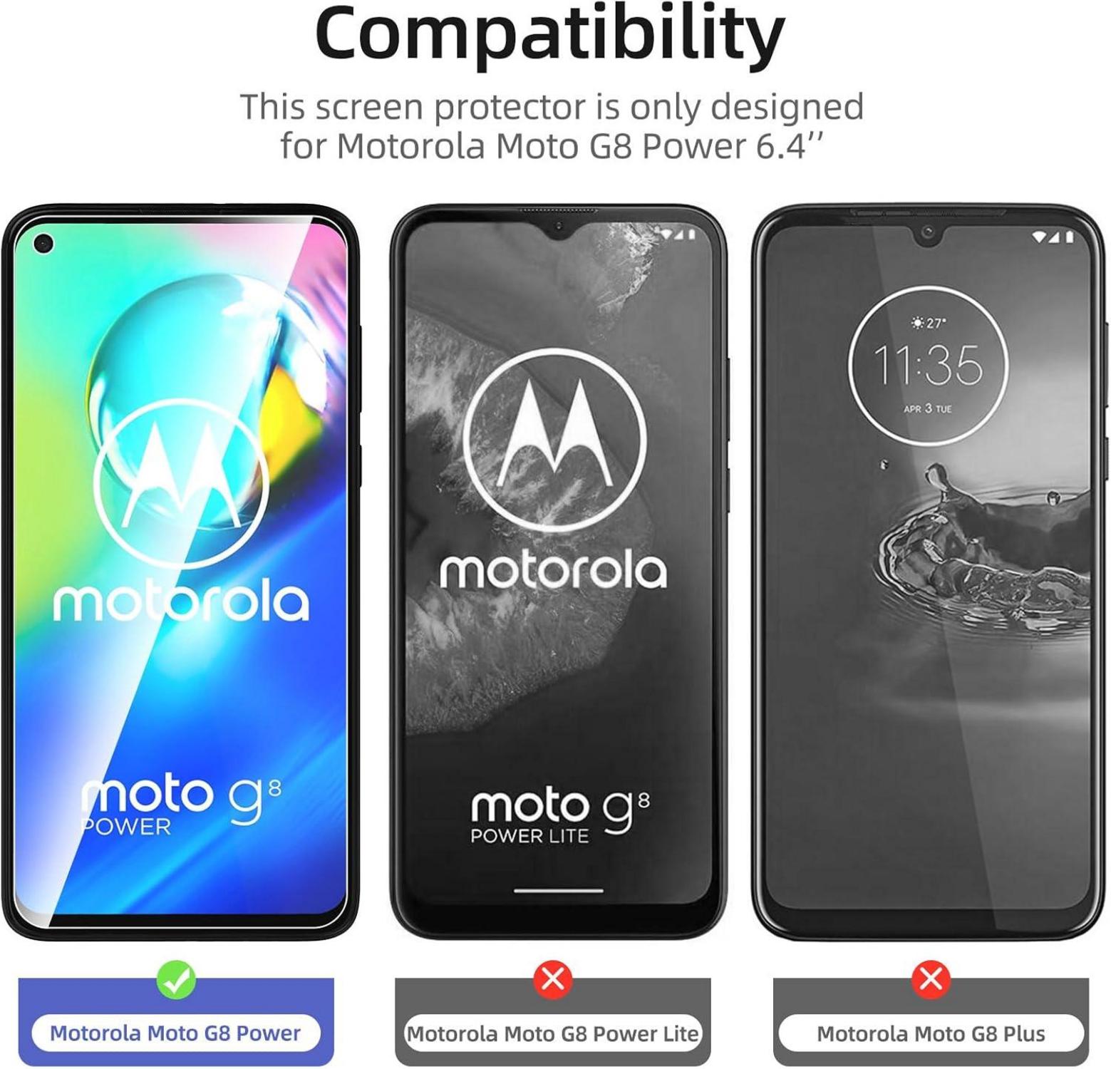 Panzer Schutzglas Motorola Moto G8 Power 3 Stück 9H Härte