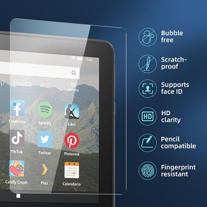 Panzer Schutz Glas für Amazon Fire HD 8, HD 8 Plus 9H Härte 2 Stück