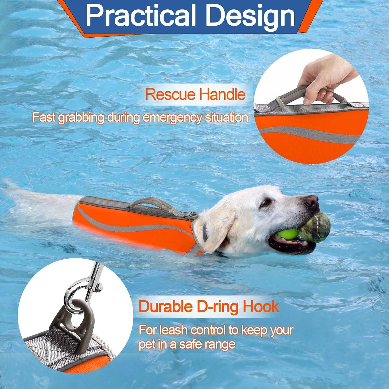 Schwimmweste Hund Neopren Klettverschluss Einstellbar Rettungsweste L Blau