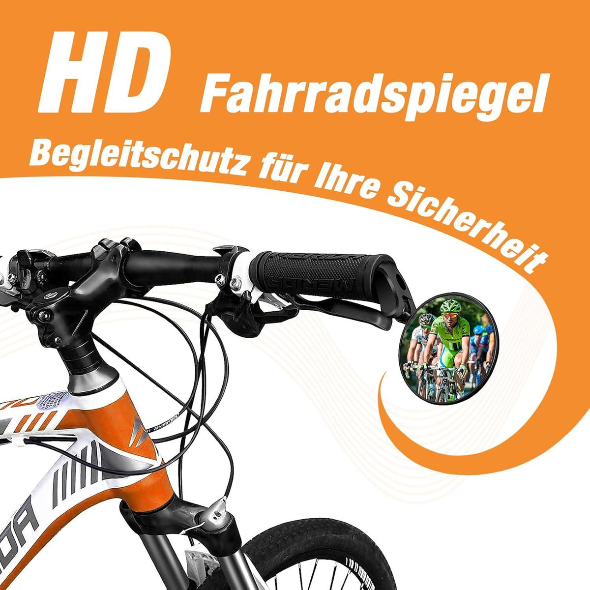 Fahrradspiegel Klappbar 360° Drehbar Universal Weitwinkel für Fahrrad