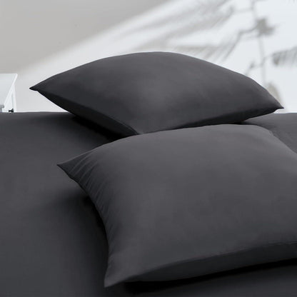Vielit Kissenbezug 80x80 Anthrazit Mikrofaser 2er Set mit Reißverschluss OEKO-TEX Standard 100