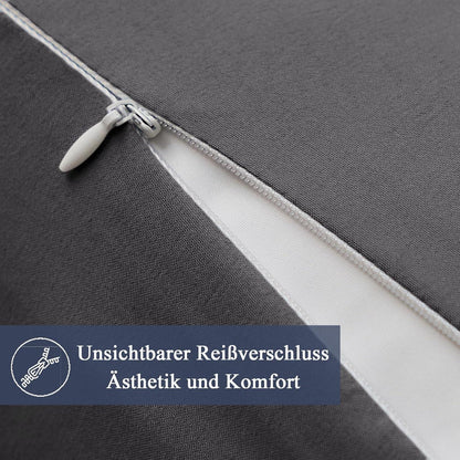 Kissenbezug 80x80 Anthrazit 2er Set Mikrofaser Pillowcase