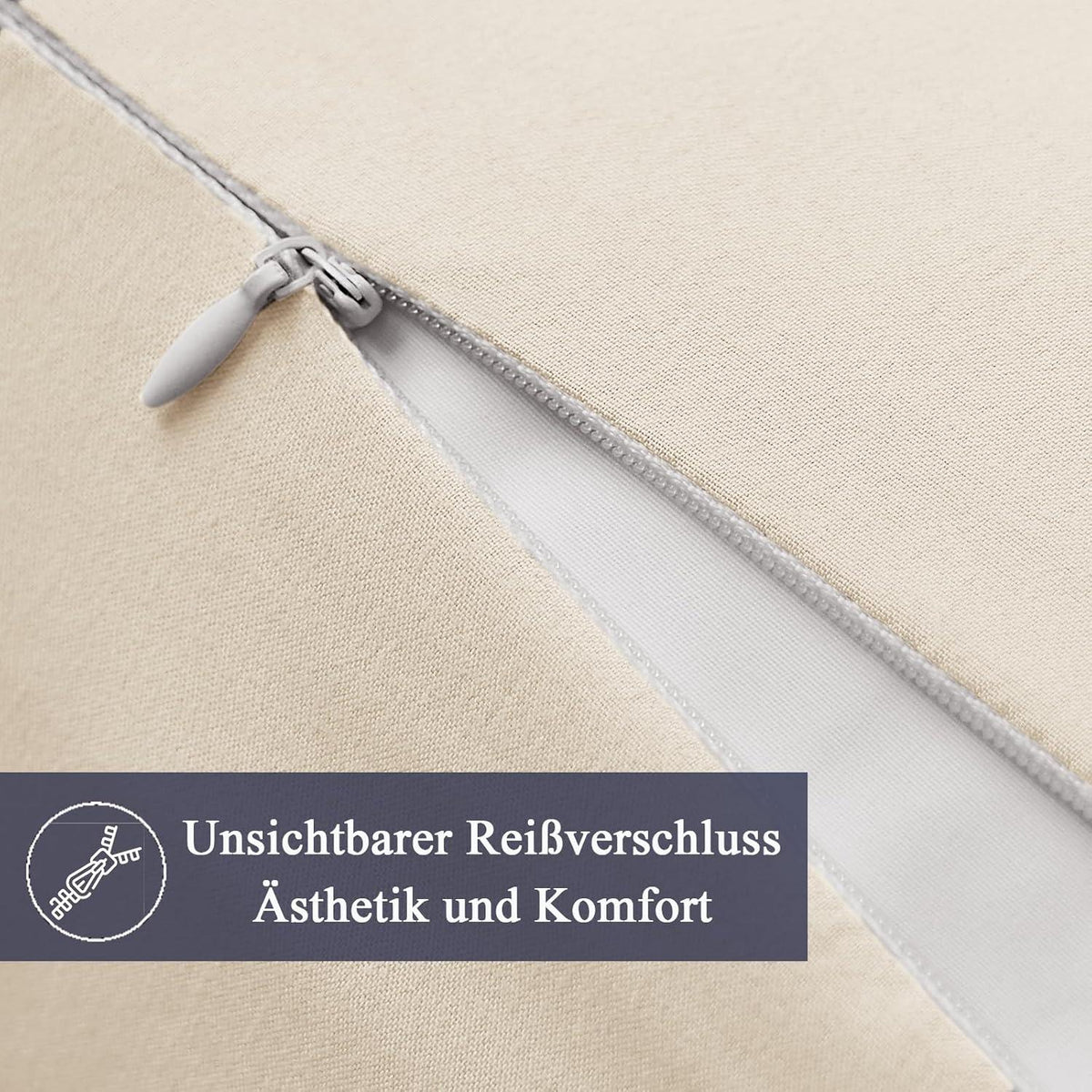 Kissenbezug 80x80 Beige Weich Mikrofaser 2er Set Pillowcase Öko