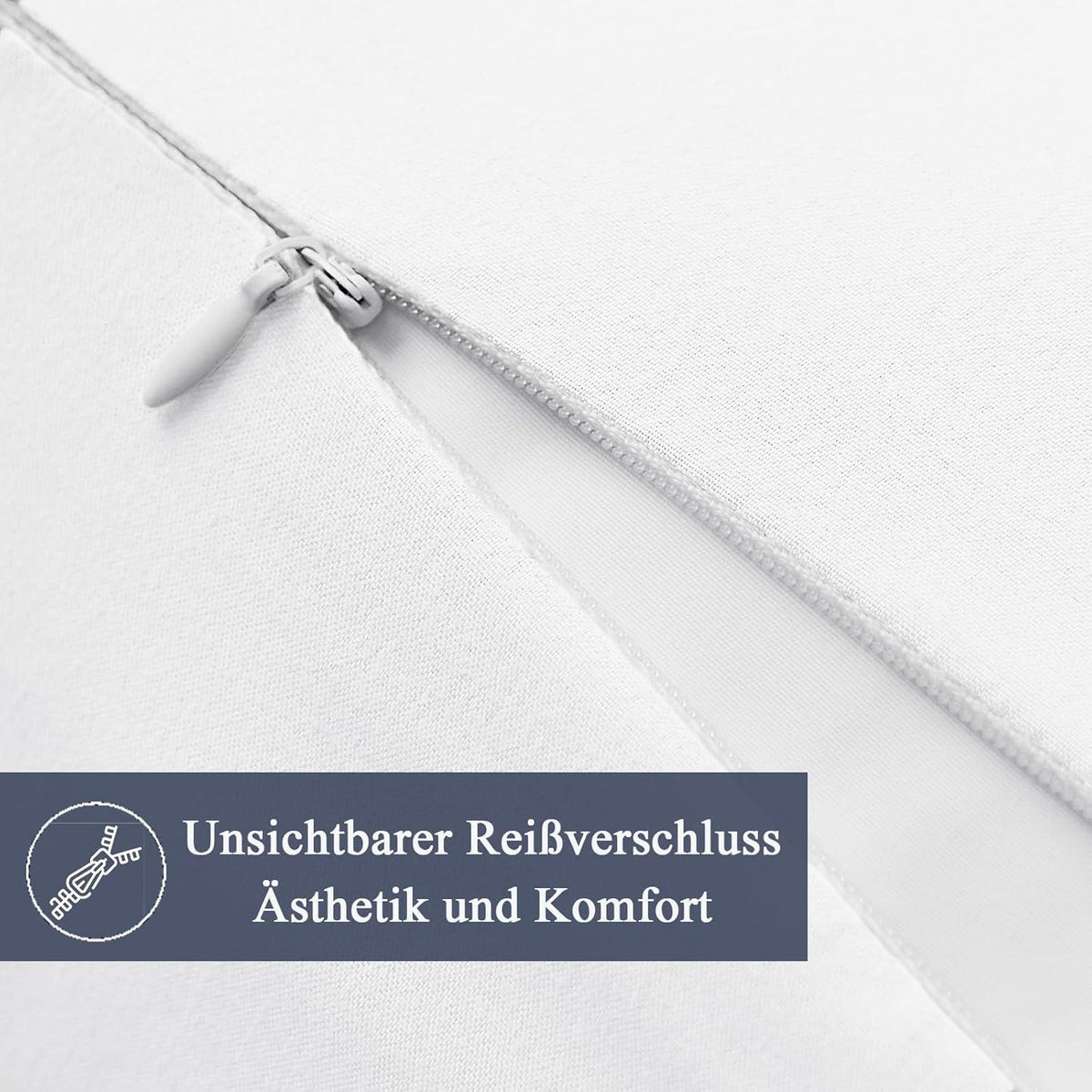 Weiß Mikrofaser Kissenbezüge 80x80 2er Set Öko-Zertifikat hypoallergen