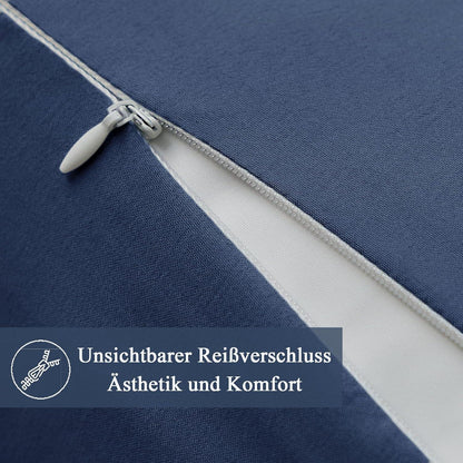 Kissenbezug 80x80 Dunkelblau Mikrofaser 2er Set hypoallergen