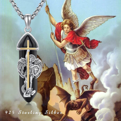 925 Sterlingsilber Halskette Heiliger Michael Schutzengel Amulett