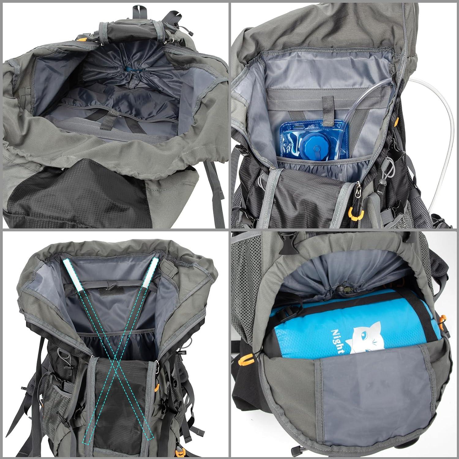 Night Cat 70L Wanderrucksack Trekkingrucksack Herren Damen Schwarz