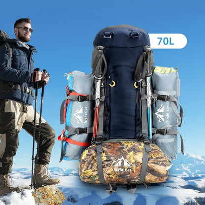 Night Cat Wanderrucksack 70L wasserfest herren atmungsaktiv Camping Trekking