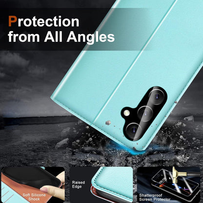 Handyhülle Samsung Galaxy A14 4G/5G Panzer Schutz Glas Mintgrün