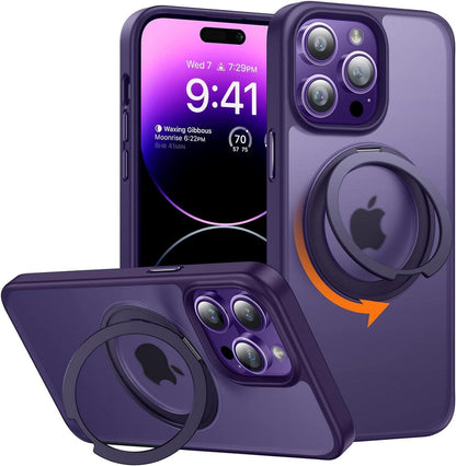 Magnethülle für iPhone 14 Pro Max MagSafe 360° Ring Ständer