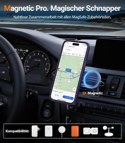 TORRAS Ostand R 360° Magnetischer Ring Ständer iPhone 14 Pro Max Hülle MagSafe Stoßfest Violett